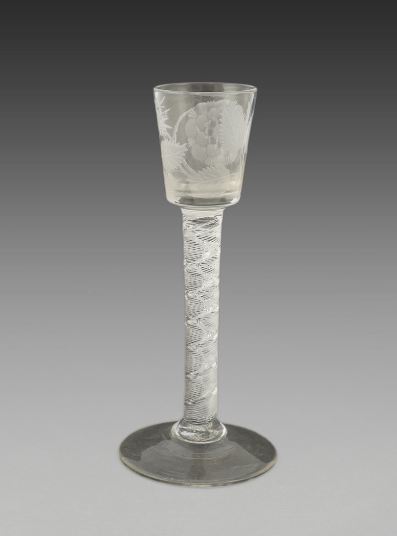 A Jacobite cordial glass, c.1750